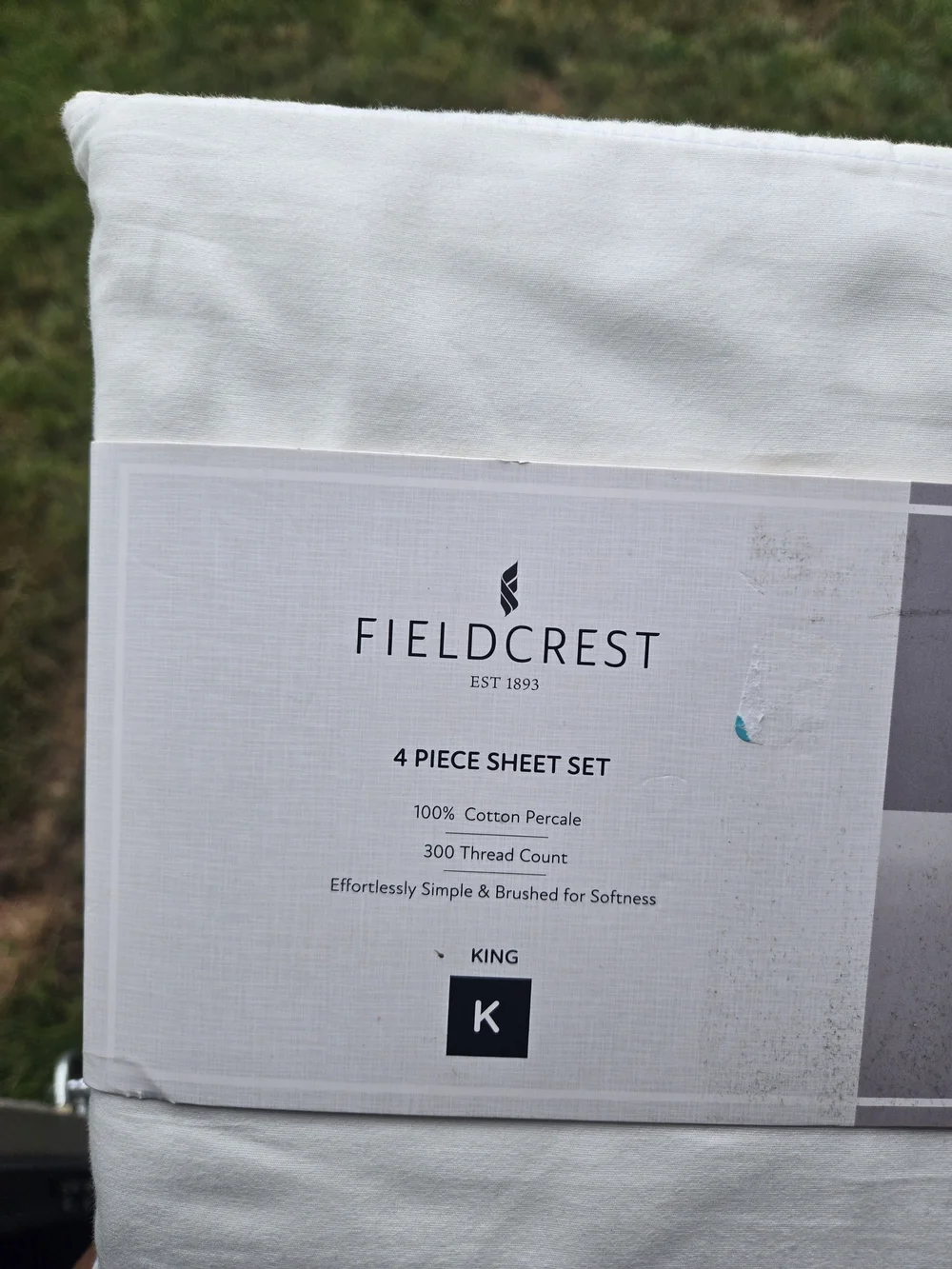 Fieldcrest King 4-Piece Sheet Set in White - Crisp Cotton
